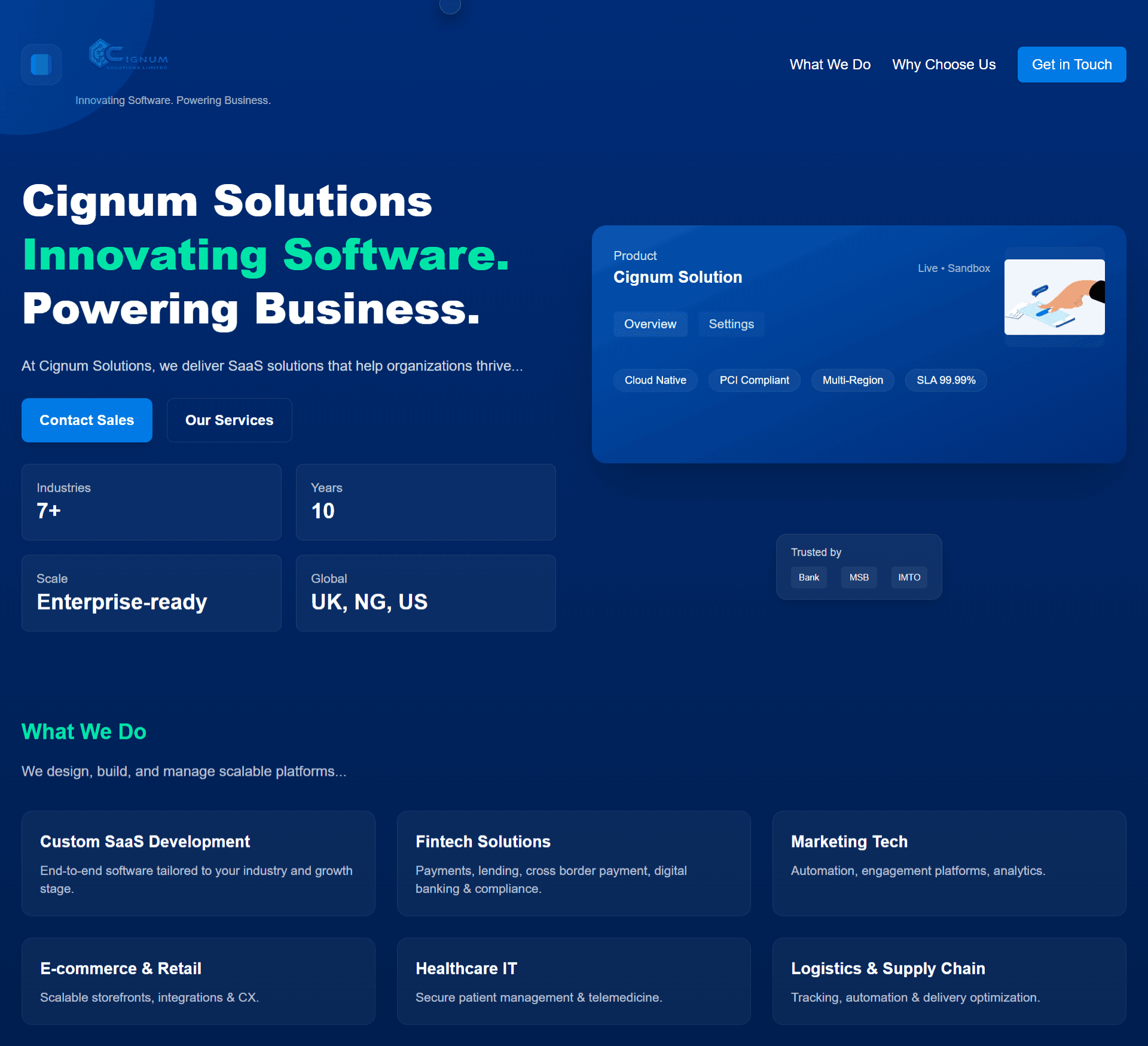 Cignum Solutions platform preview